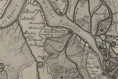 Historische kaart Westerschelde Grenspark Groot Saeftinghe